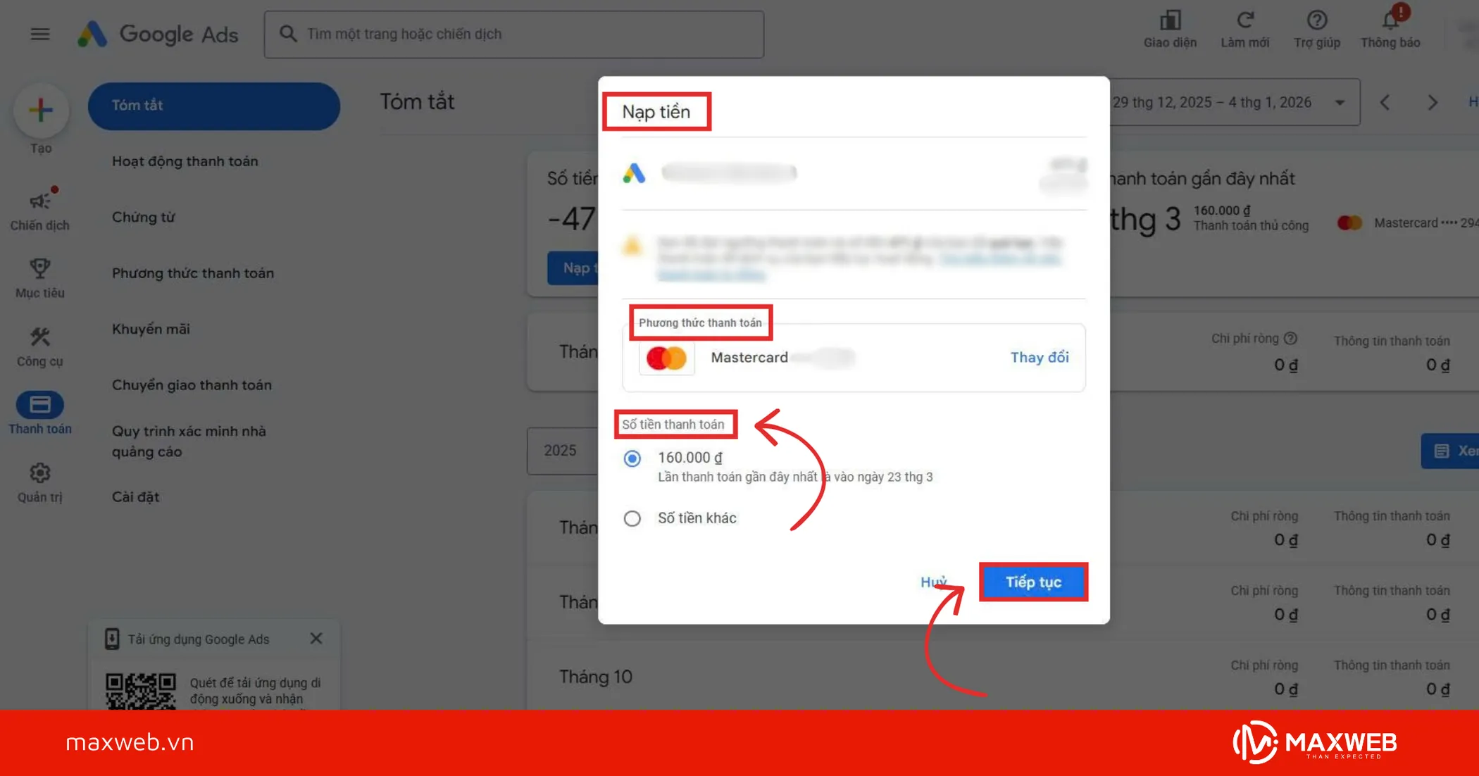 Bước 5: Xác nhận và hoàn tất nạp tiền
