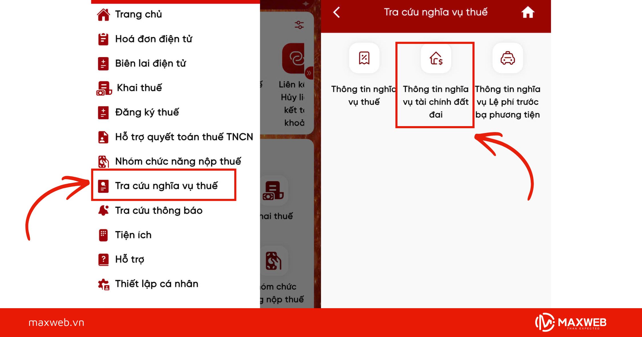 Bước 2: Thực hiện tra cứu thuế nhà đất
