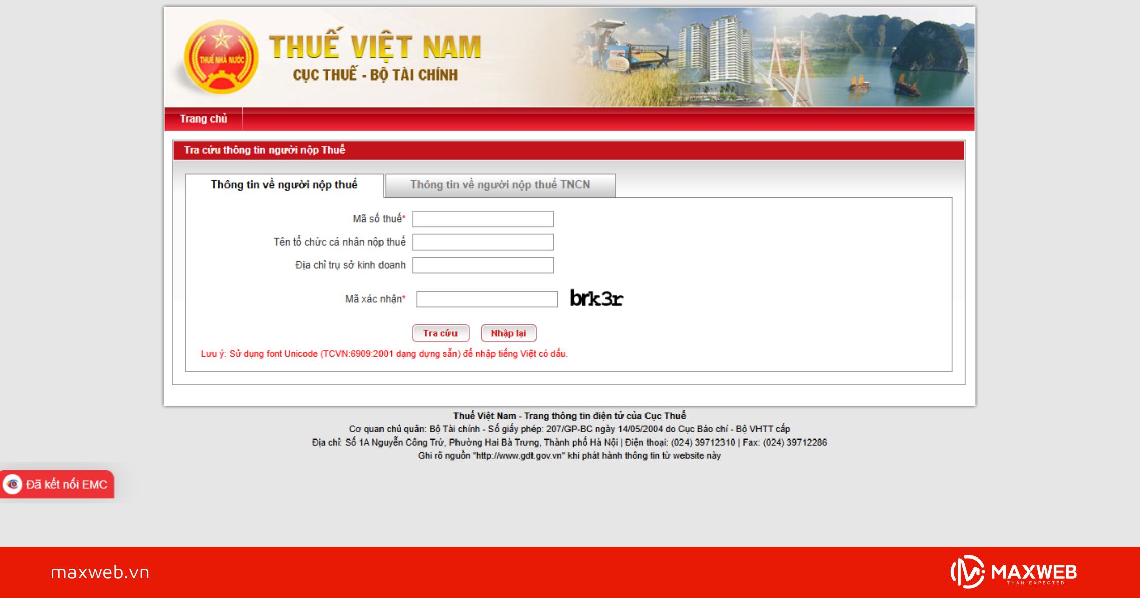 Bước 3: Tra cứu thông tin người nộp thuế