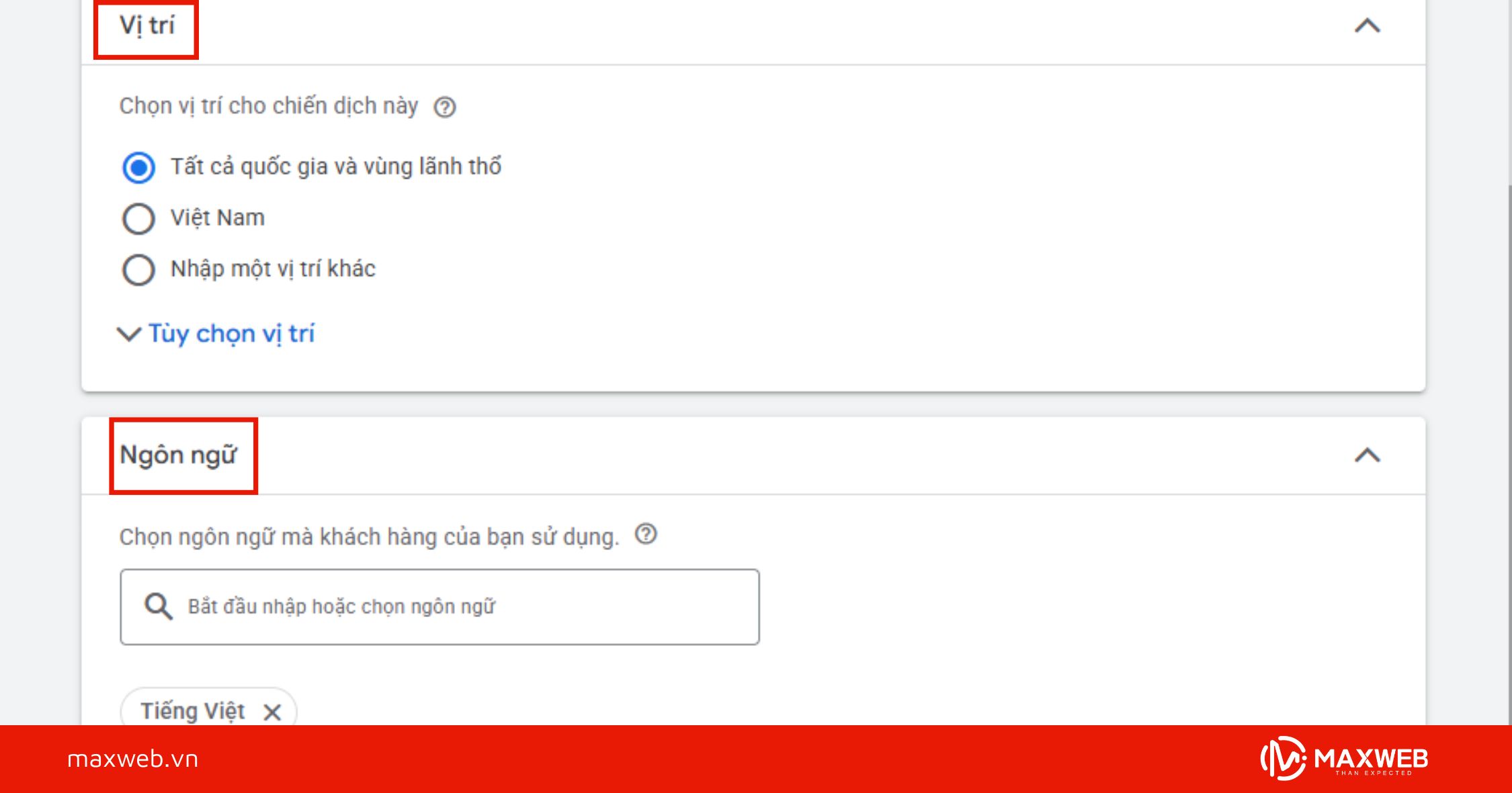 Bước 4: Thiết lập nhắm mục tiêu cho quảng cáo Gmail