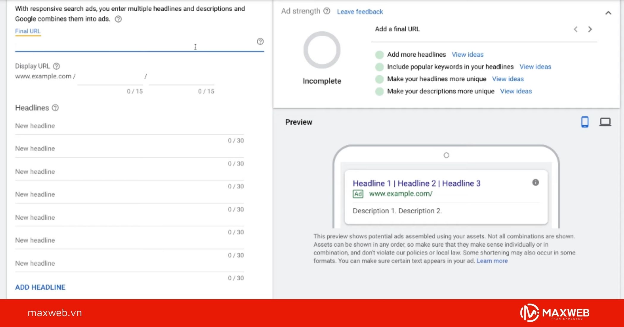 Bước 4: Viết mô tả quảng cáo phù hợp với mục tiêu