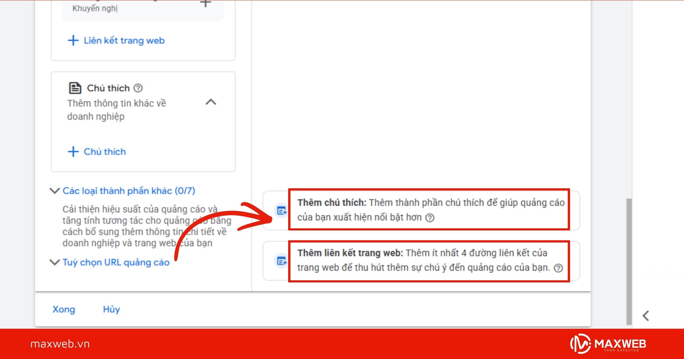 Thêm chú thích và liên kết