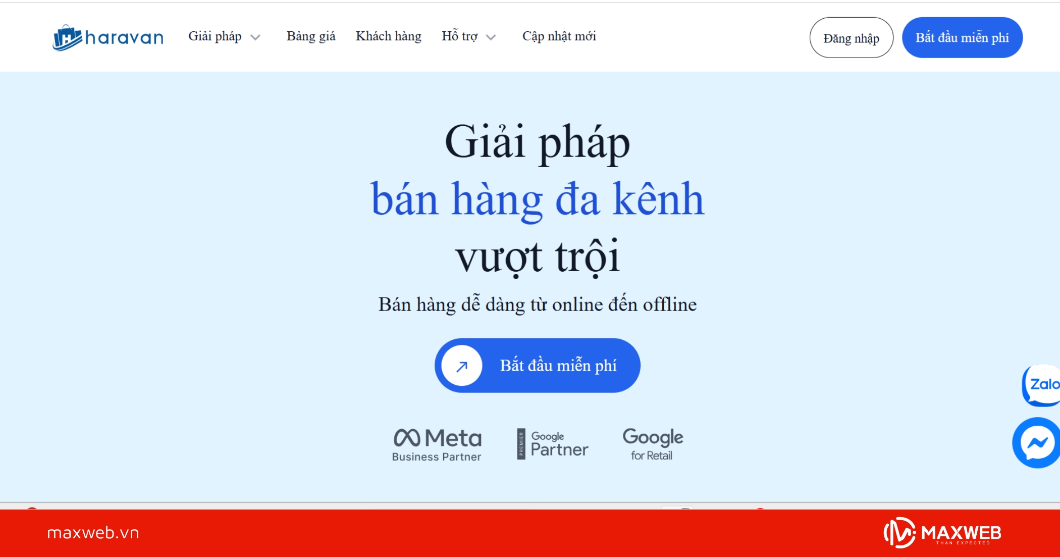 Phần mềm bán hàng miễn phí Haravan Page