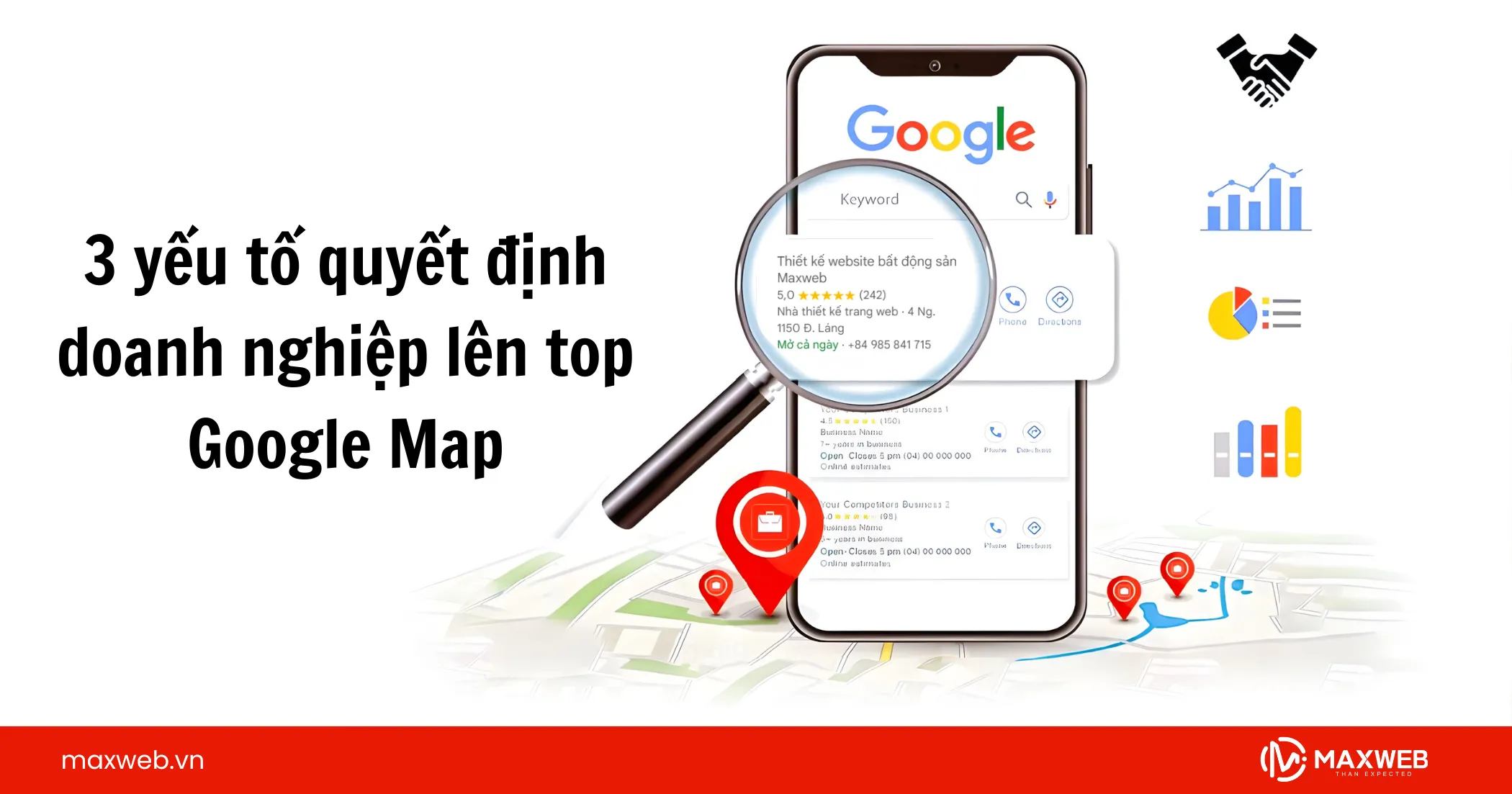 3 yếu tố quyết định doanh nghiệp lên top Google Map