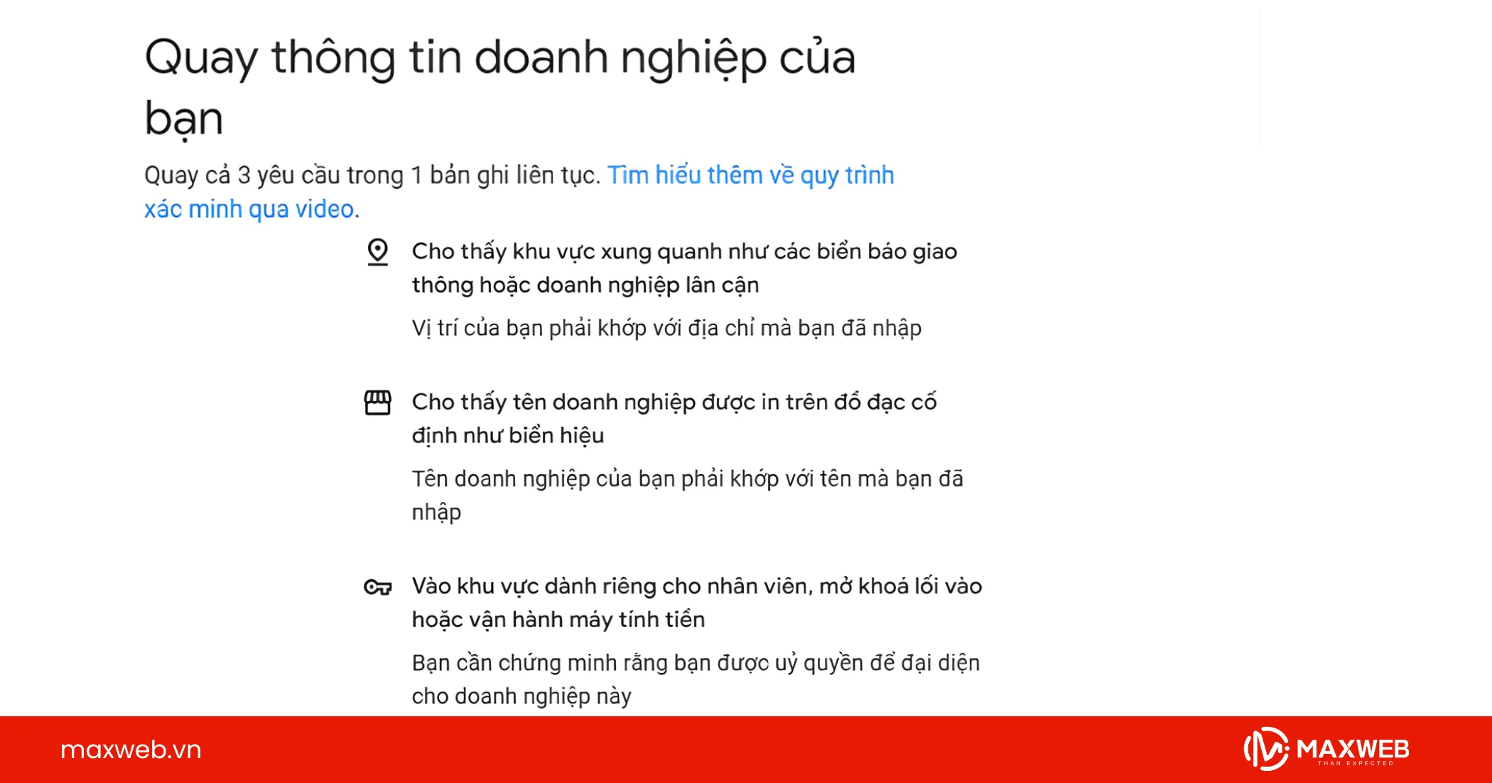 Quay video theo yêu cầu của Google