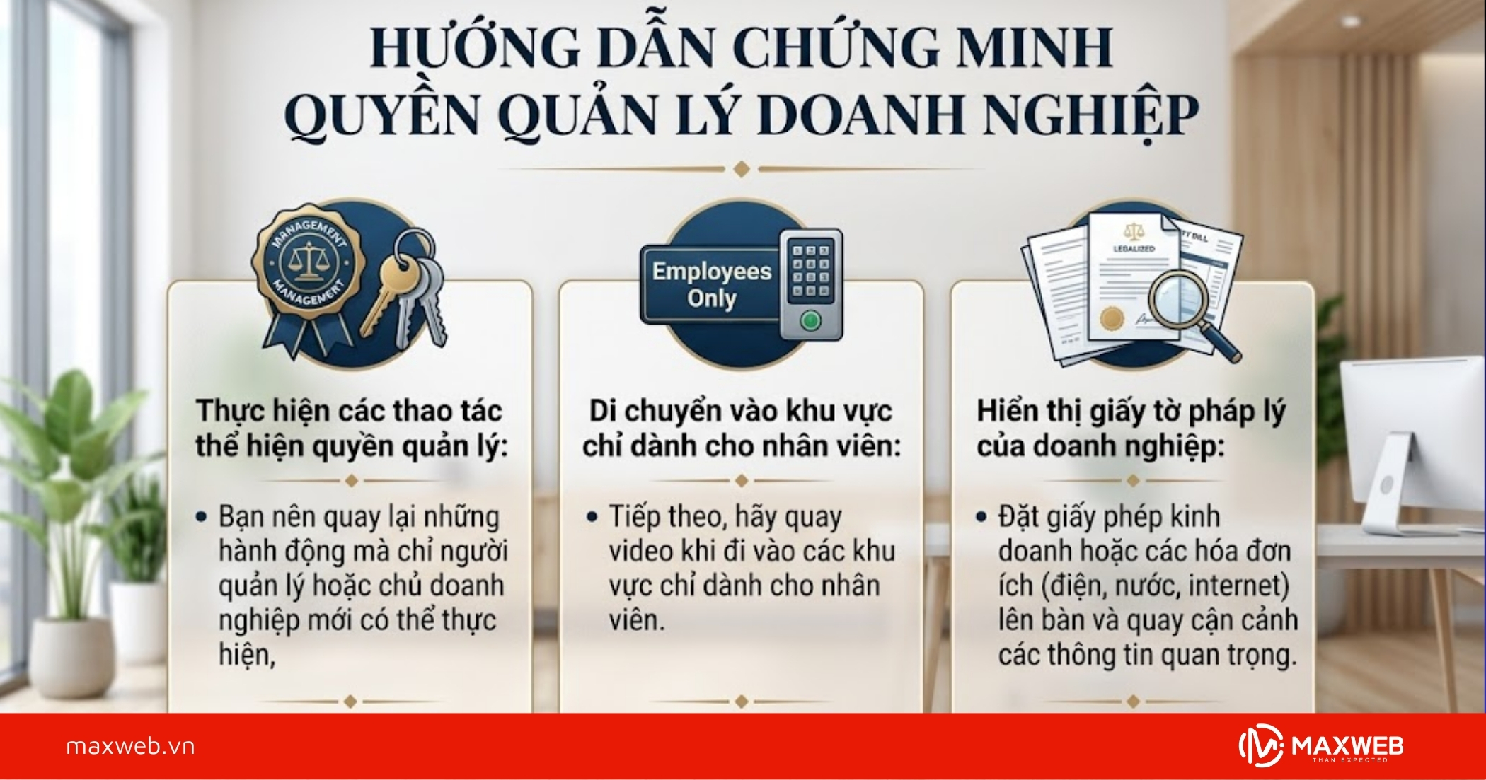 Chứng minh quyền quản lý hợp pháp đối với doanh nghiệp