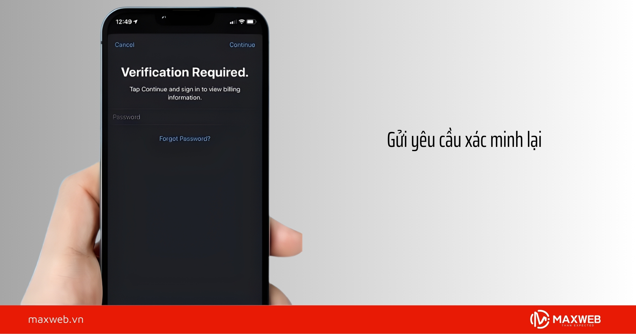 Gửi yêu cầu xác minh lại