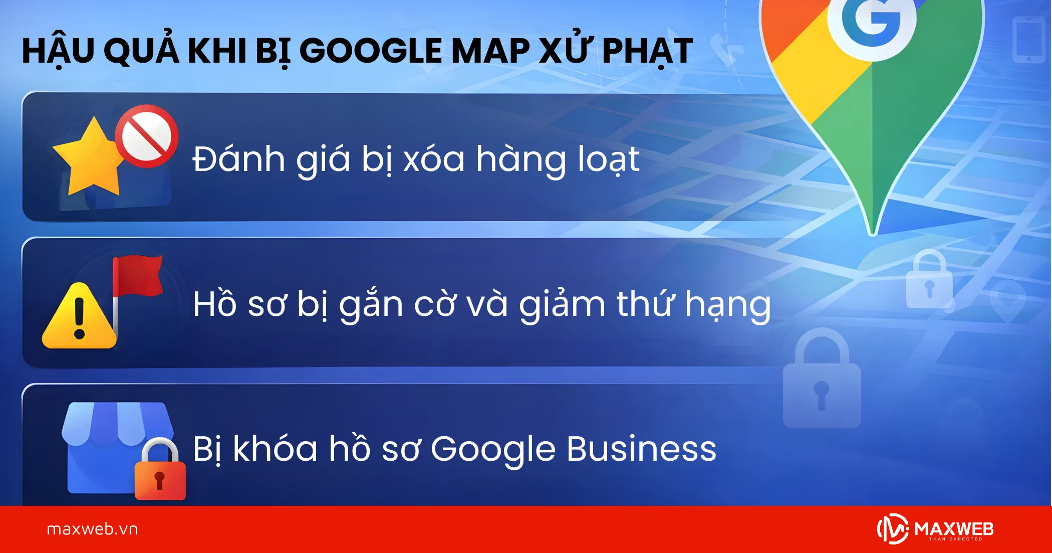 Hậu quả khi bị Google Map xử phạt