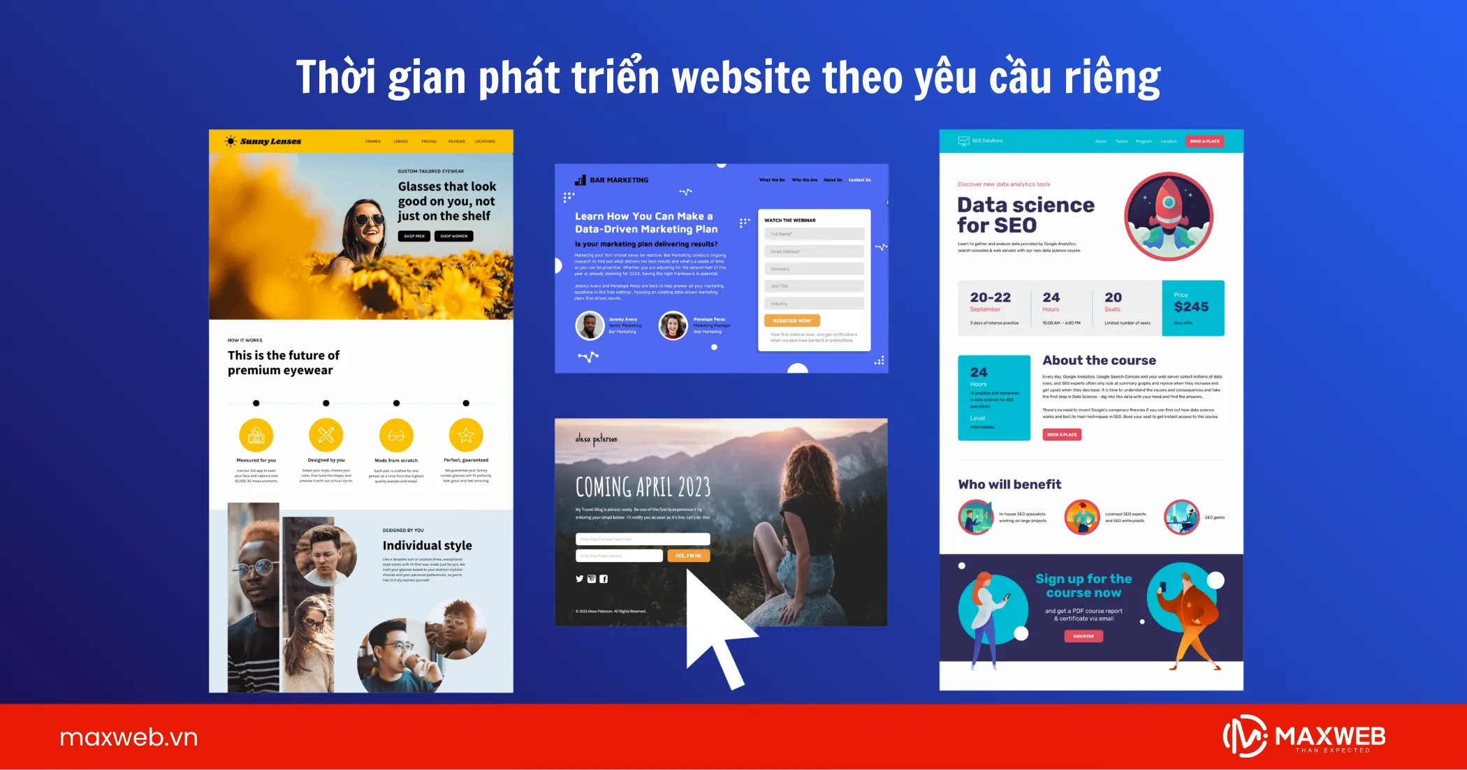 Thời gian phát triển website theo yêu cầu riêng
