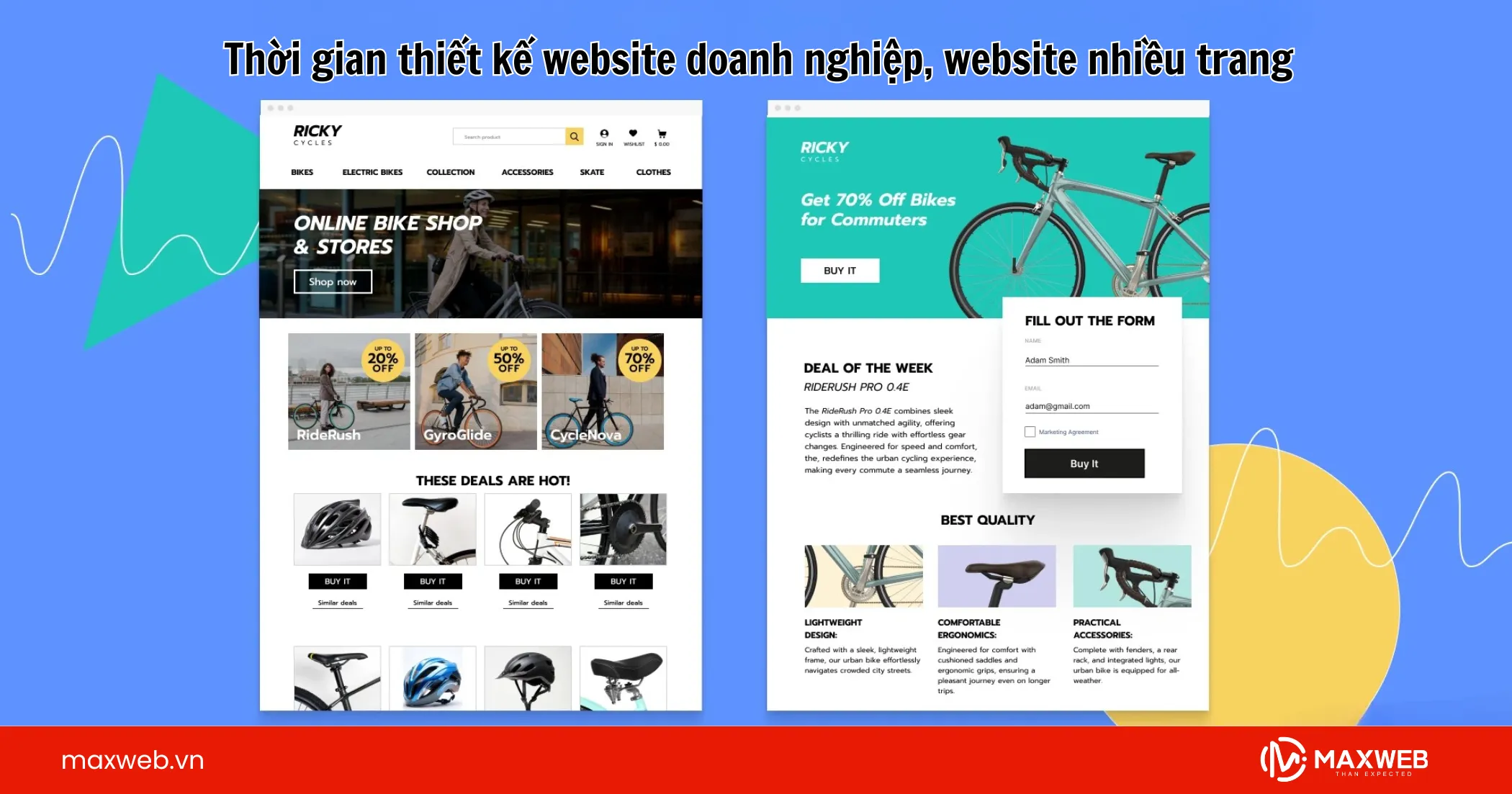 Thời gian thiết kế website doanh nghiệp, website nhiều trang