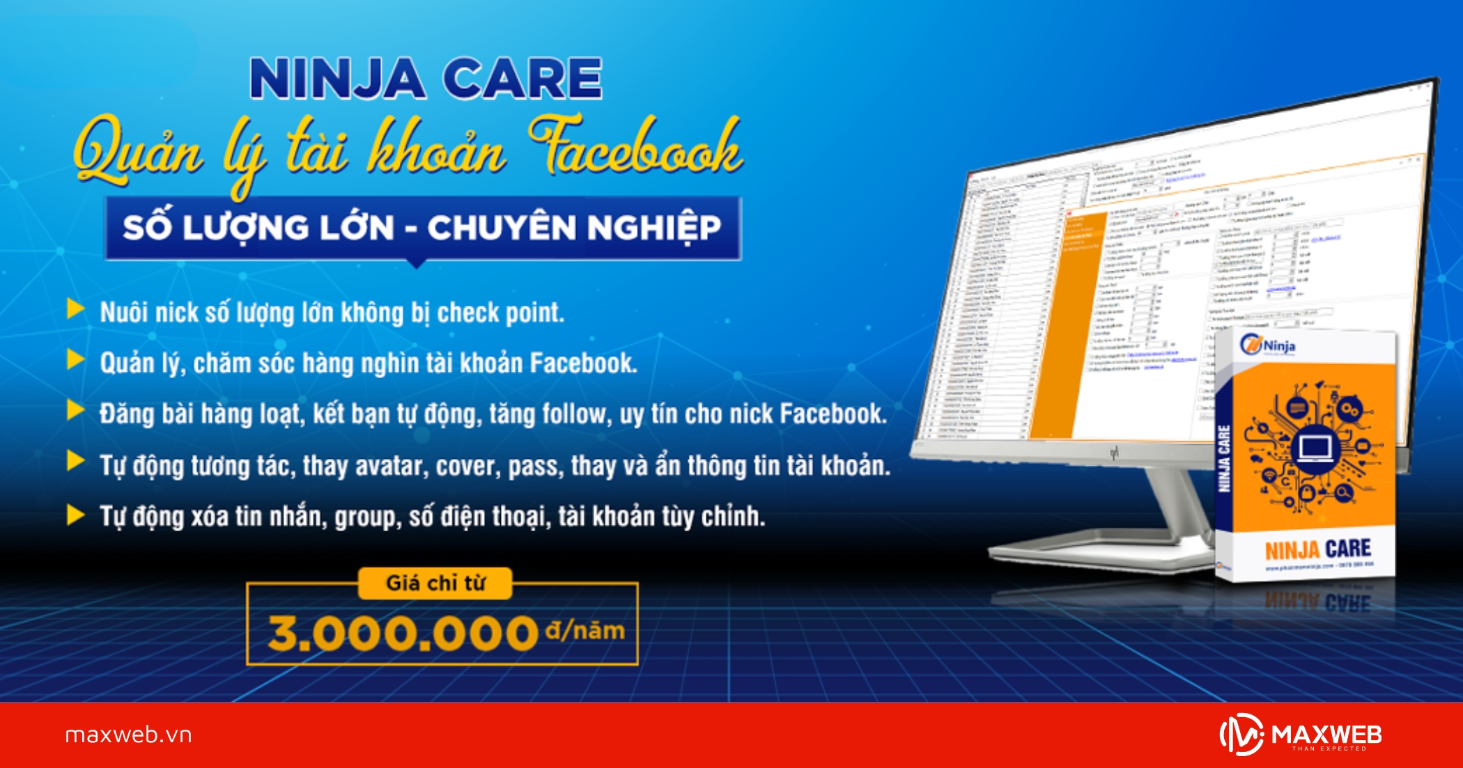 Tool seeding Facebook Ninja Care