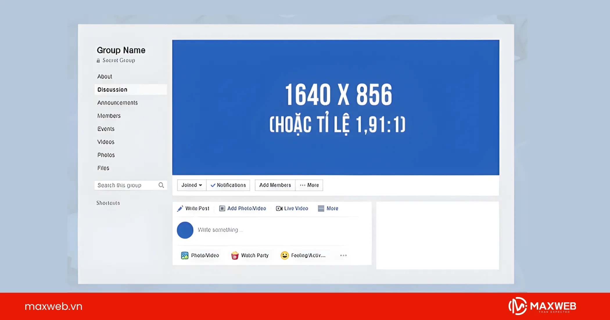 Kích thước ảnh bìa group Facebook