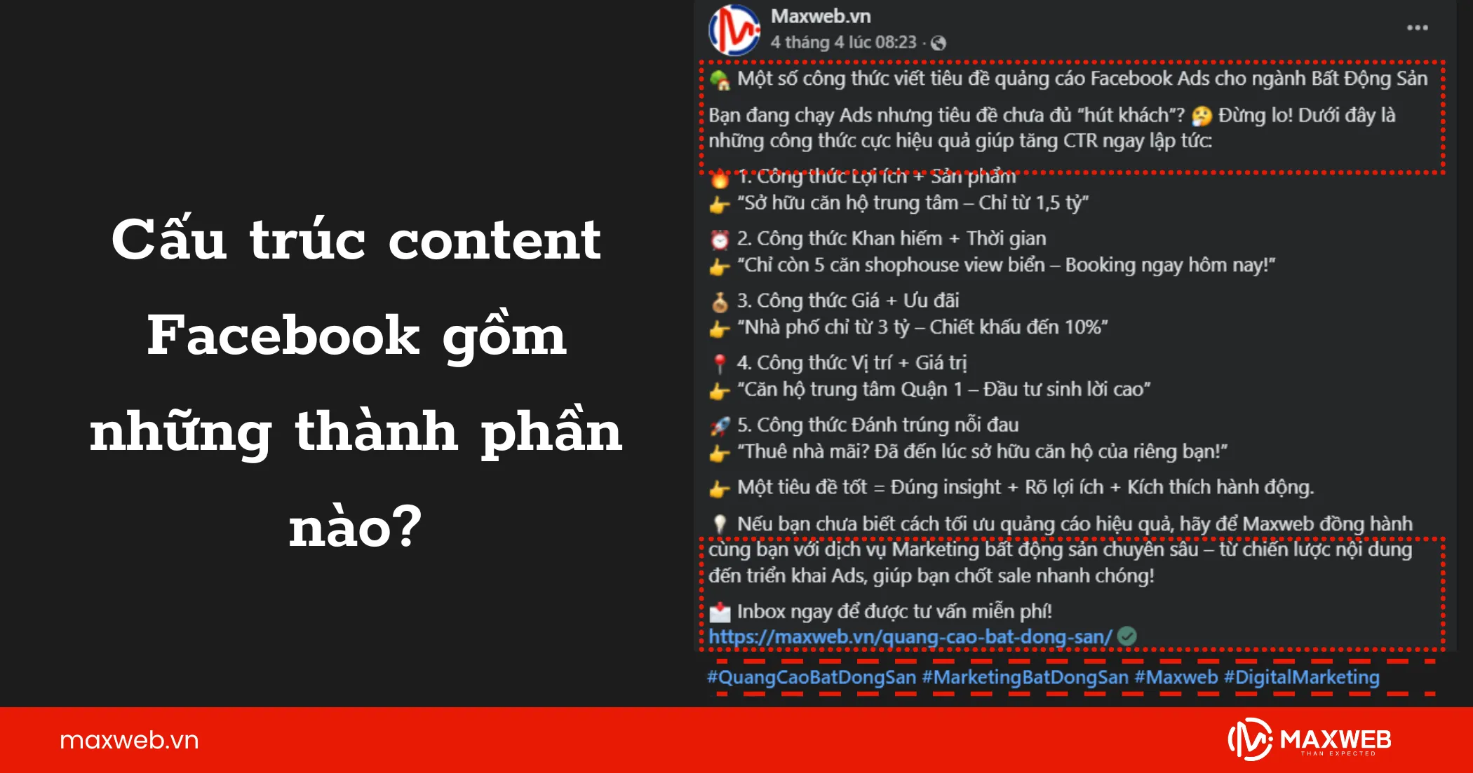 Cấu trúc content Facebook gồm những thành phần nào?