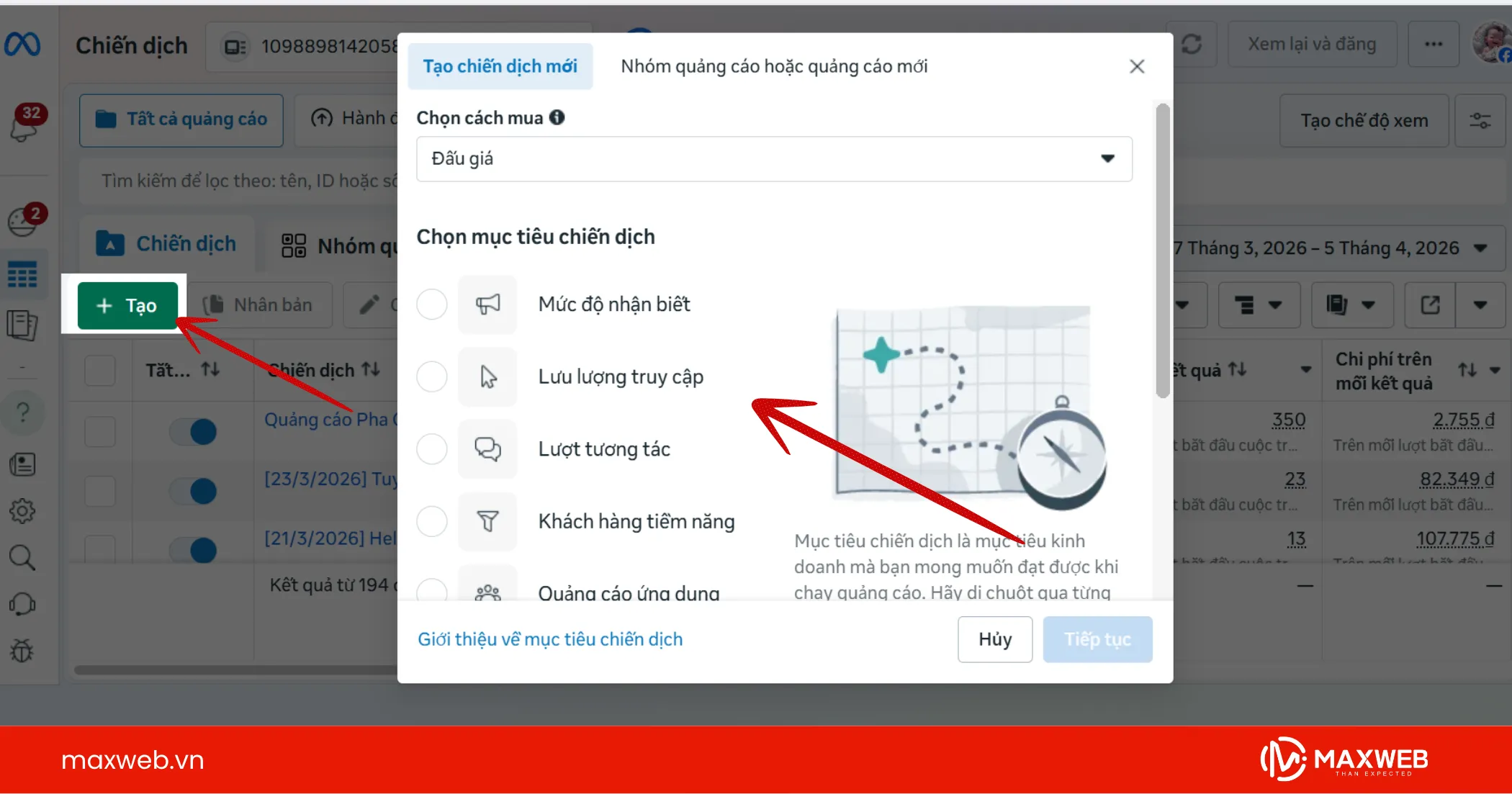 Truy cập Facebook Ads Manager