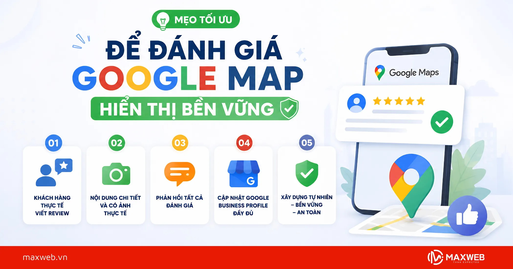 Mẹo Tối Ưu Để Đánh Giá Google Map Hiển Thị Bền Vững