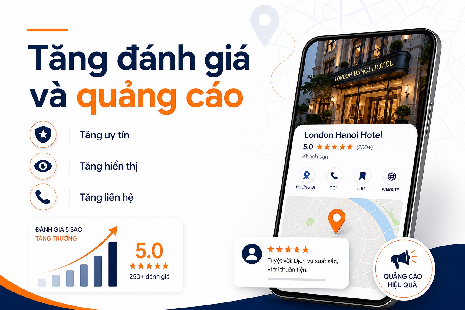Tăng đánh giá và quảng cáo Google Maps