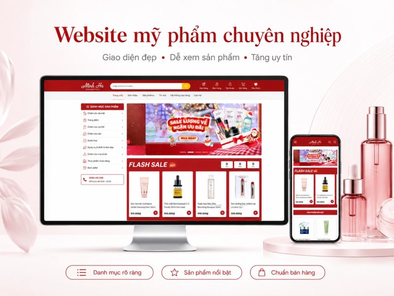 Thiết kế website mỹ phẩm Minh Hà Cosmetics