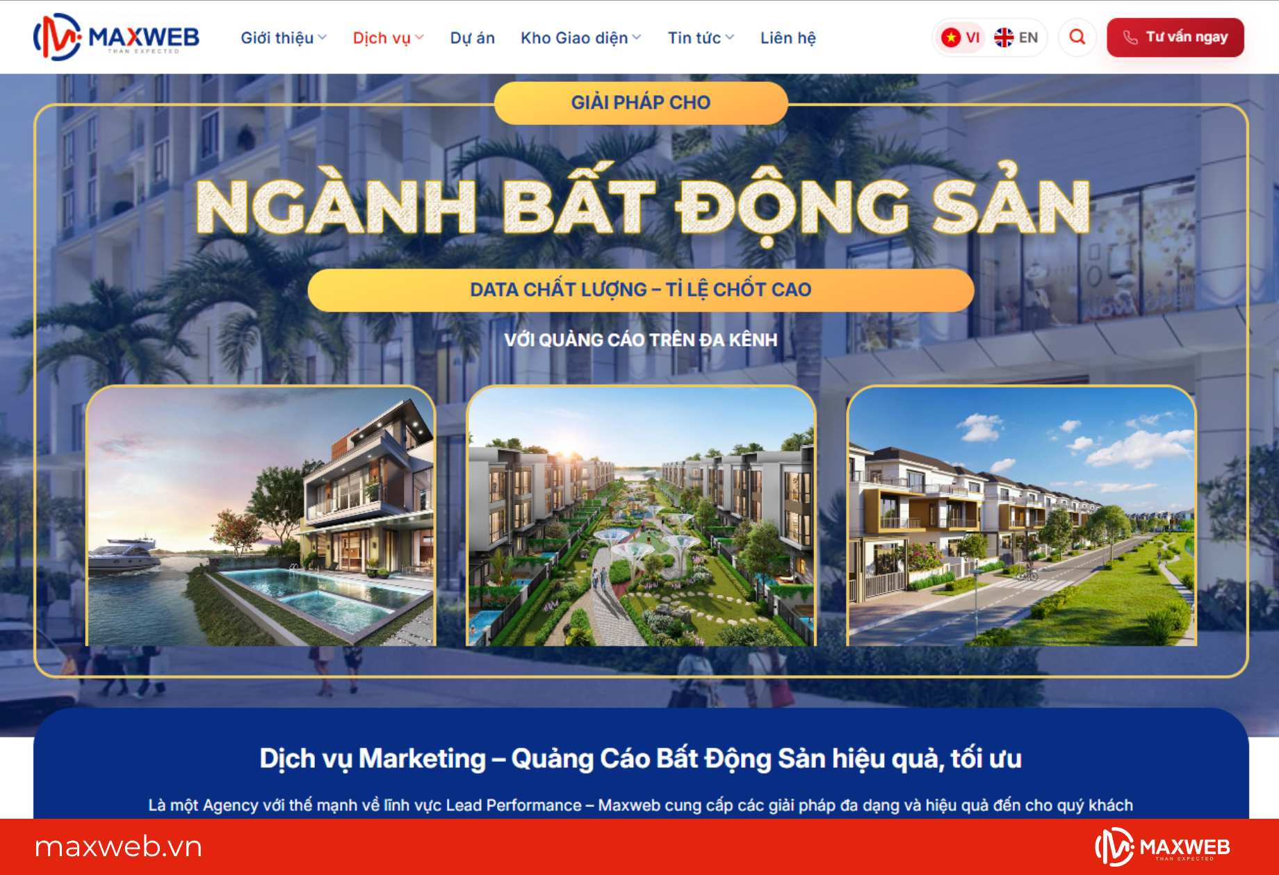 maxweb cung cấp giải pháp digital marketing cho dự án bất động sản