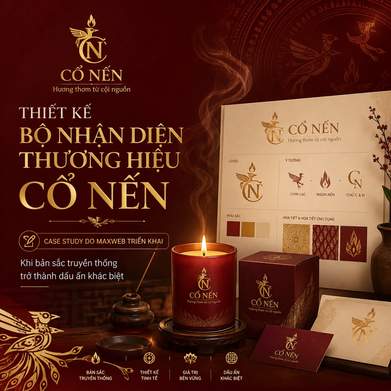 Thiết kế bộ nhận diện thương hiệu Cổ Nến