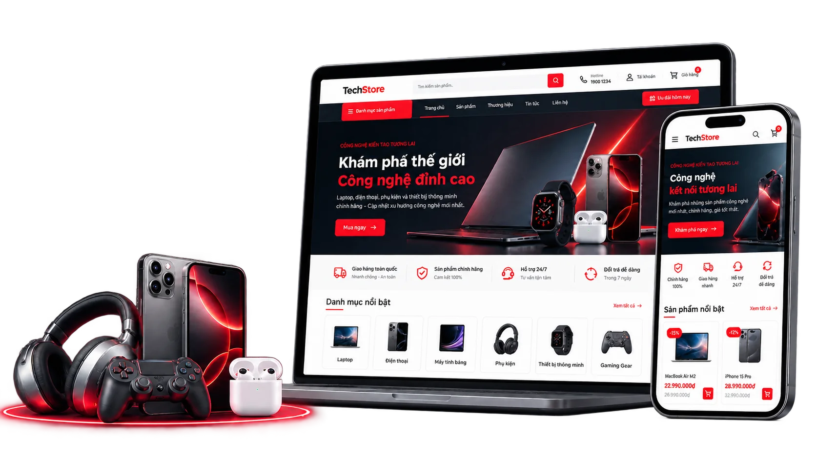 Mẫu giao diện Website công nghệ