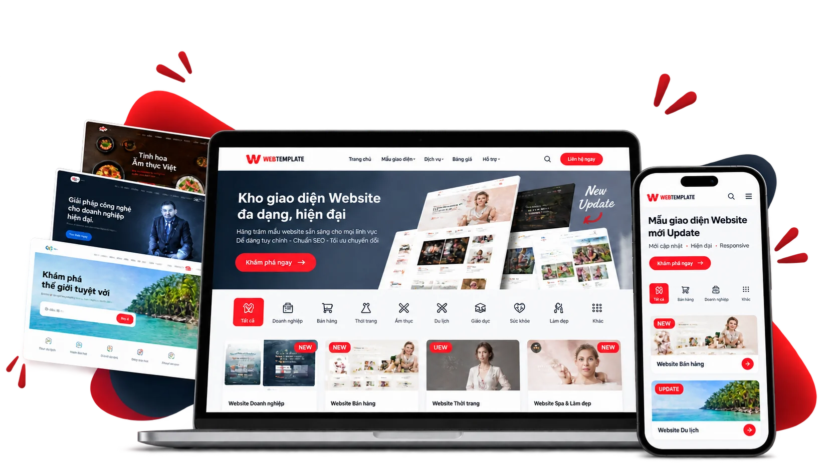Mẫu giao diện Website mới Update
