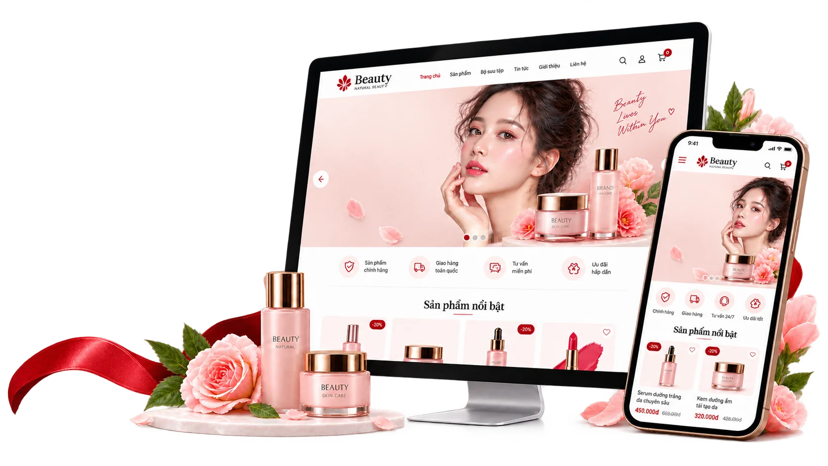 Mẫu giao diện Website mỹ phẩm