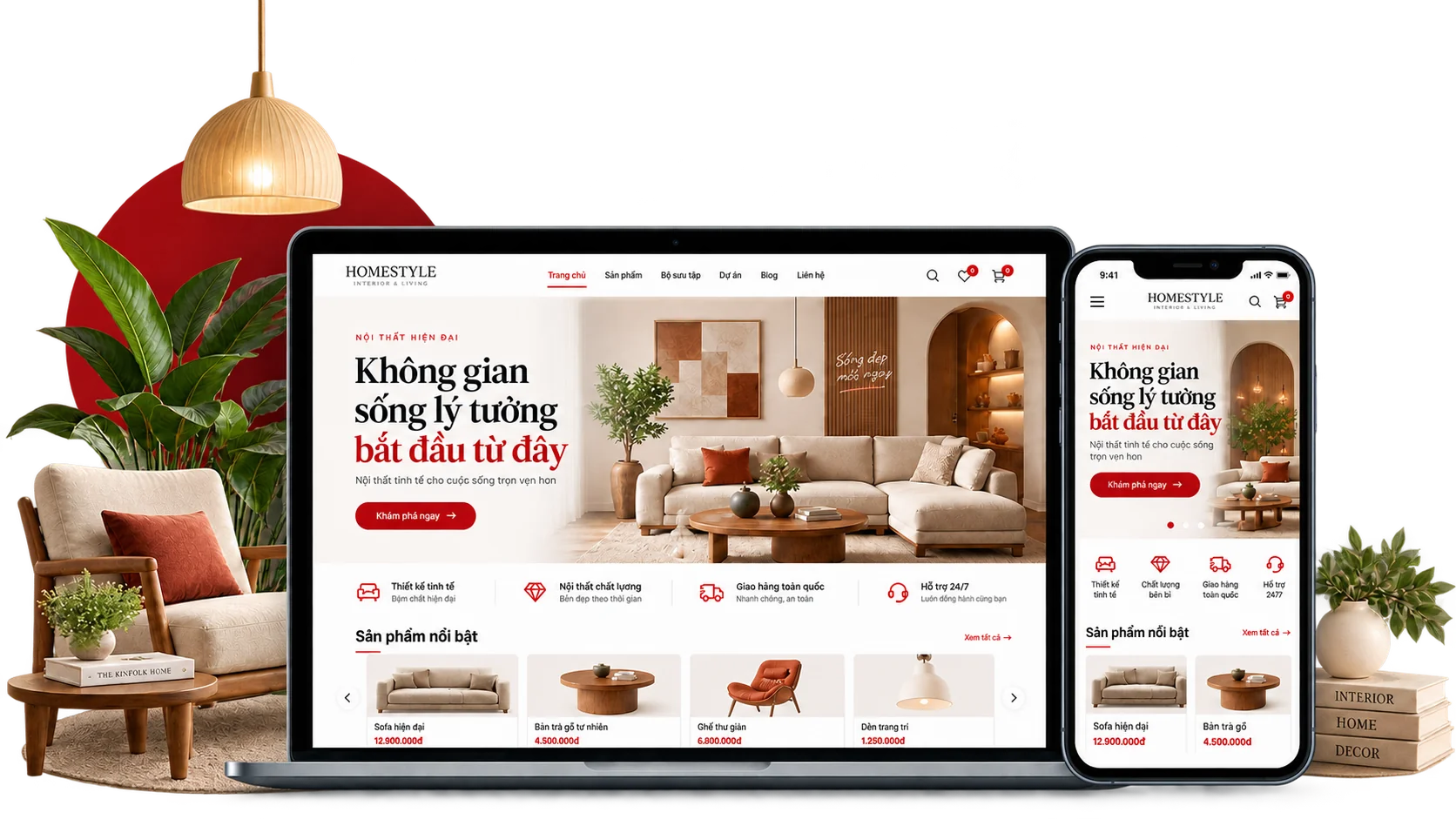 Mẫu giao diện Website nội thất