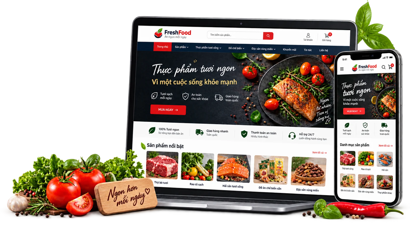 Mẫu giao diện Website thực phẩm
