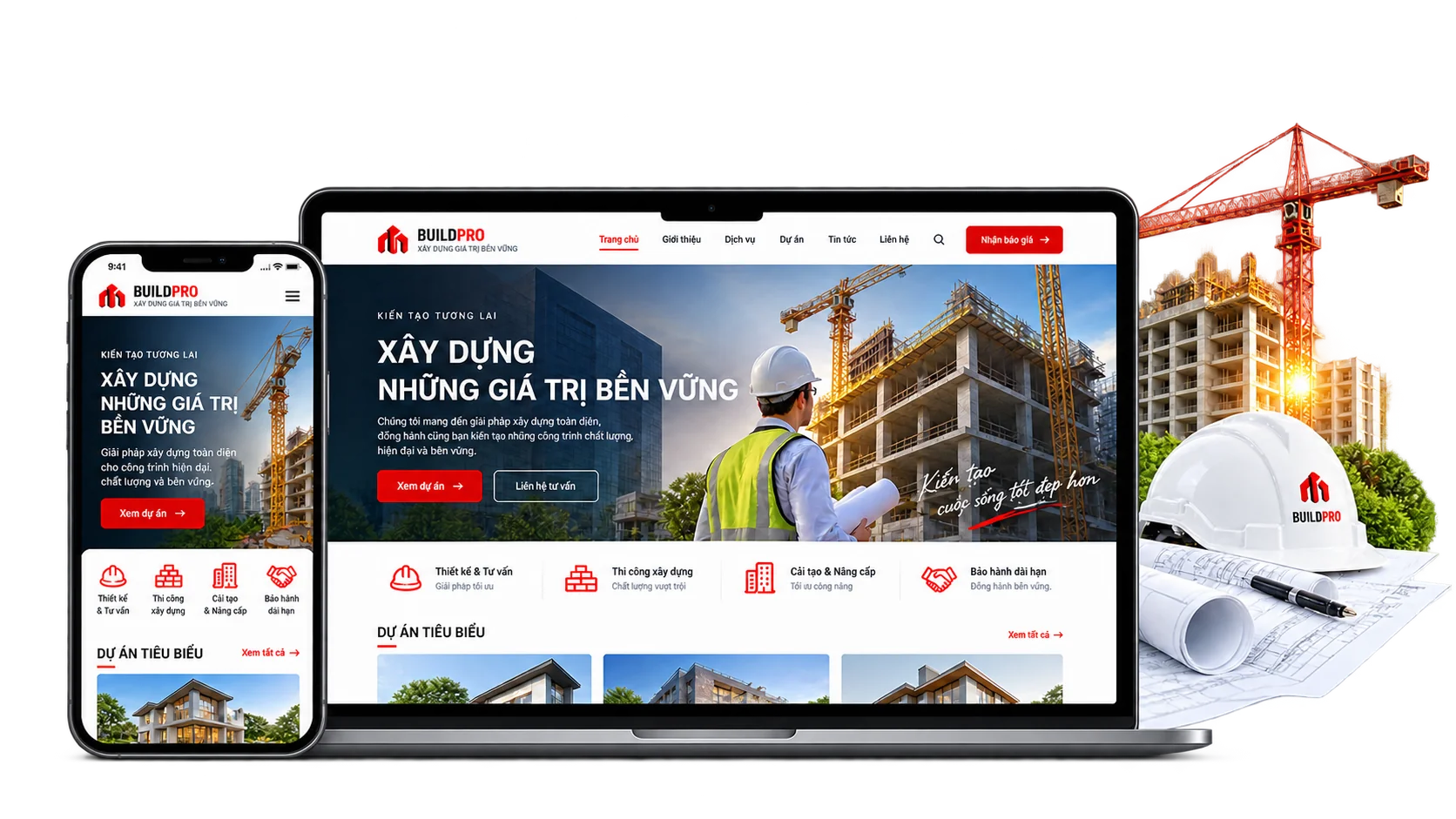 Mẫu giao diện Website xây dựng