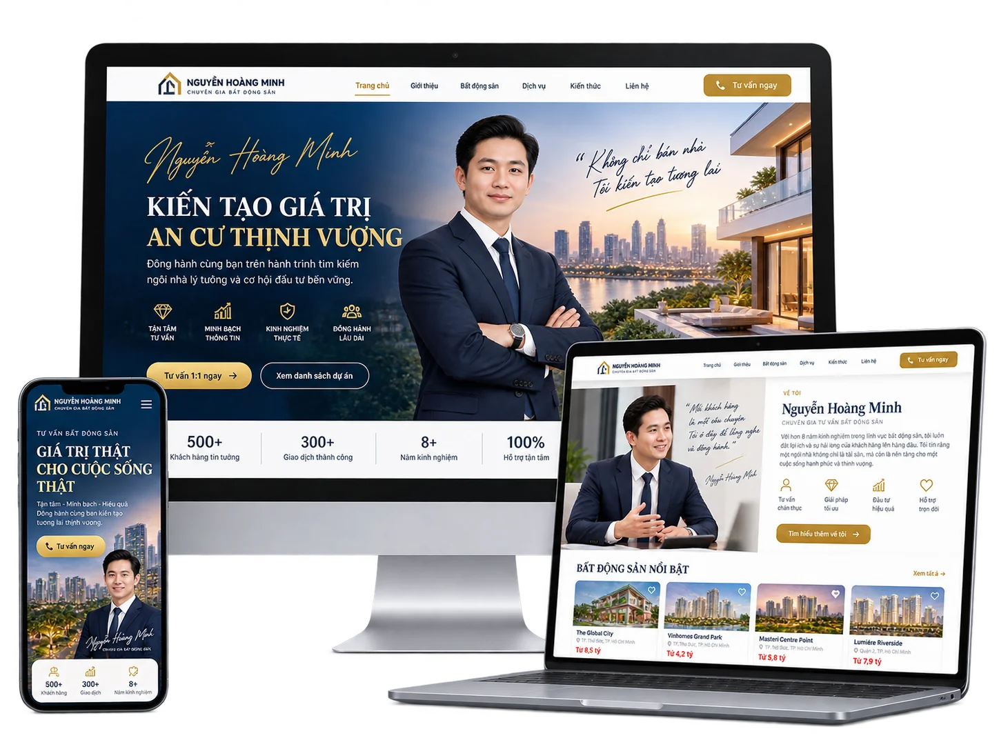 Mẫu website bất động sản thương hiệu cá nhân