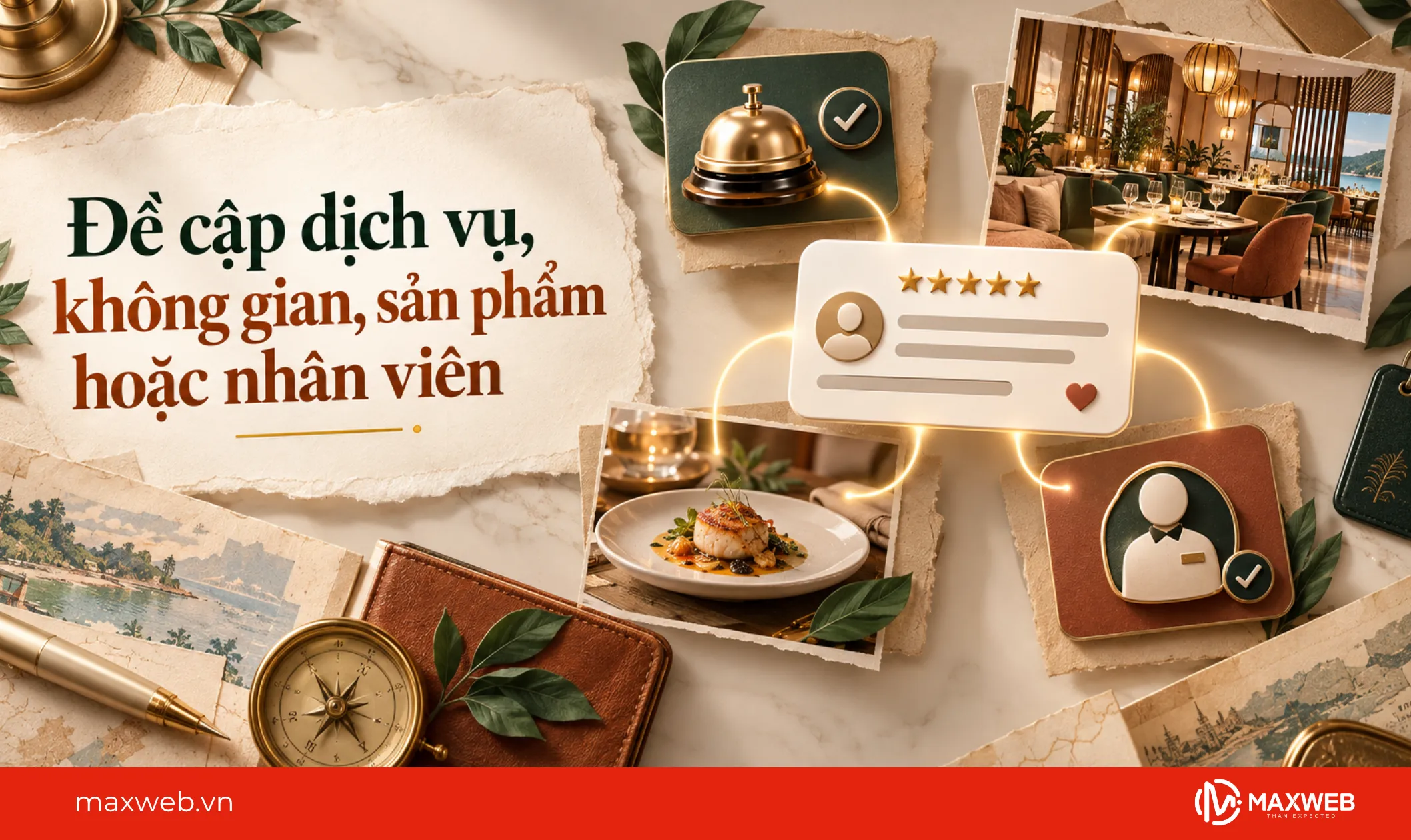 đề cập dịch vụ không gian sản phẩm hoặc nhân viên