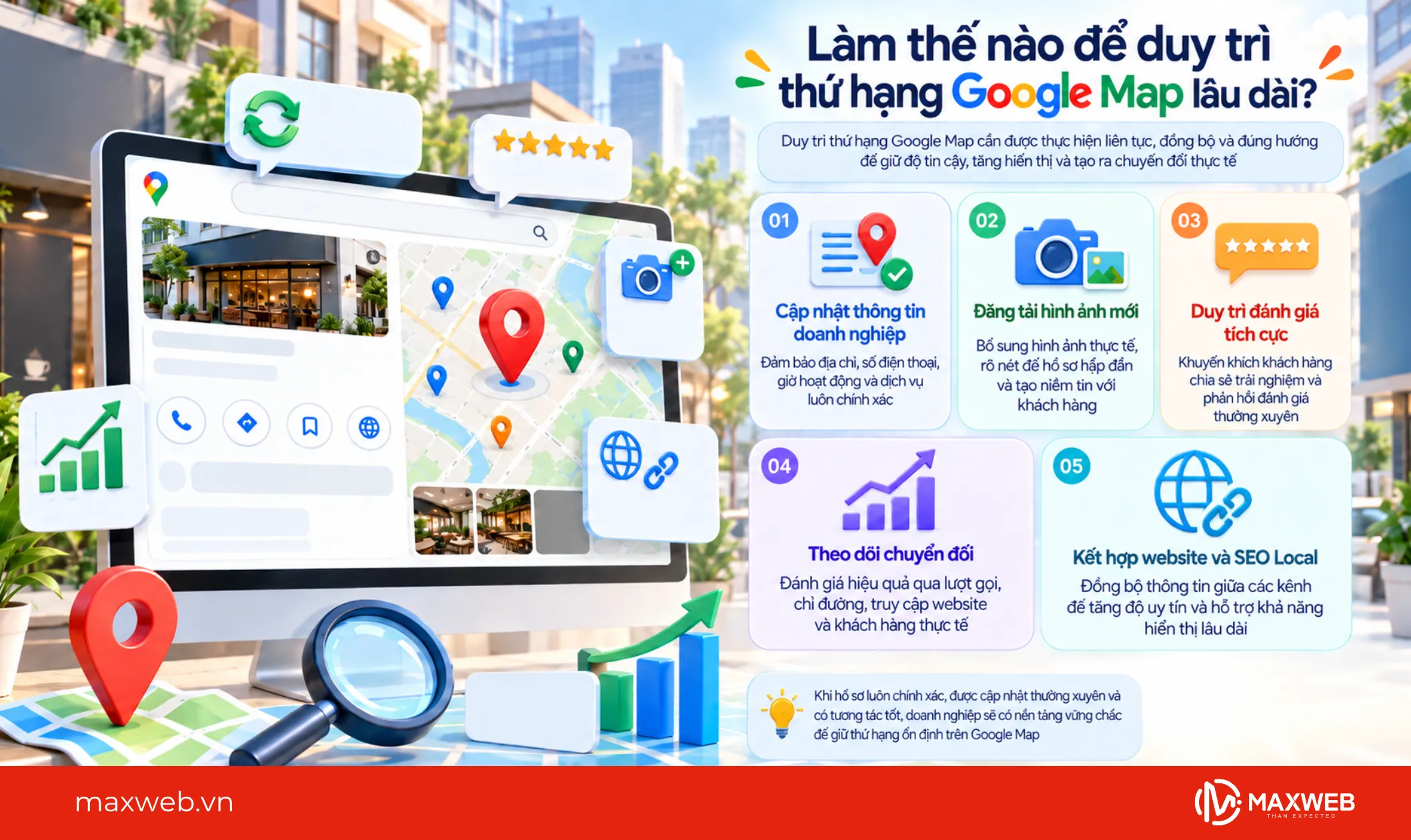 làm thế nào để duy trì thứ hạng google map lâu dài