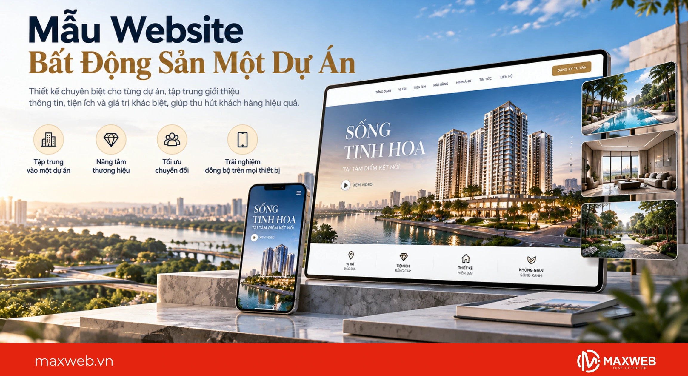 Mẫu website bất động sản một dự án hiện đại, chuyên nghiệp