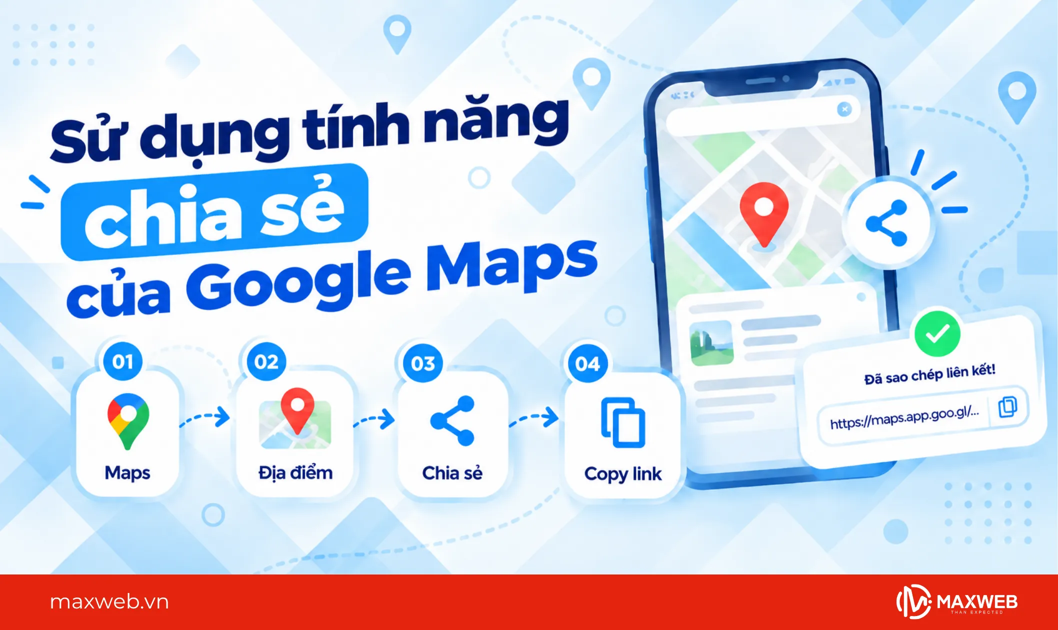 sử dụng tính năng chia sẻ của google maps