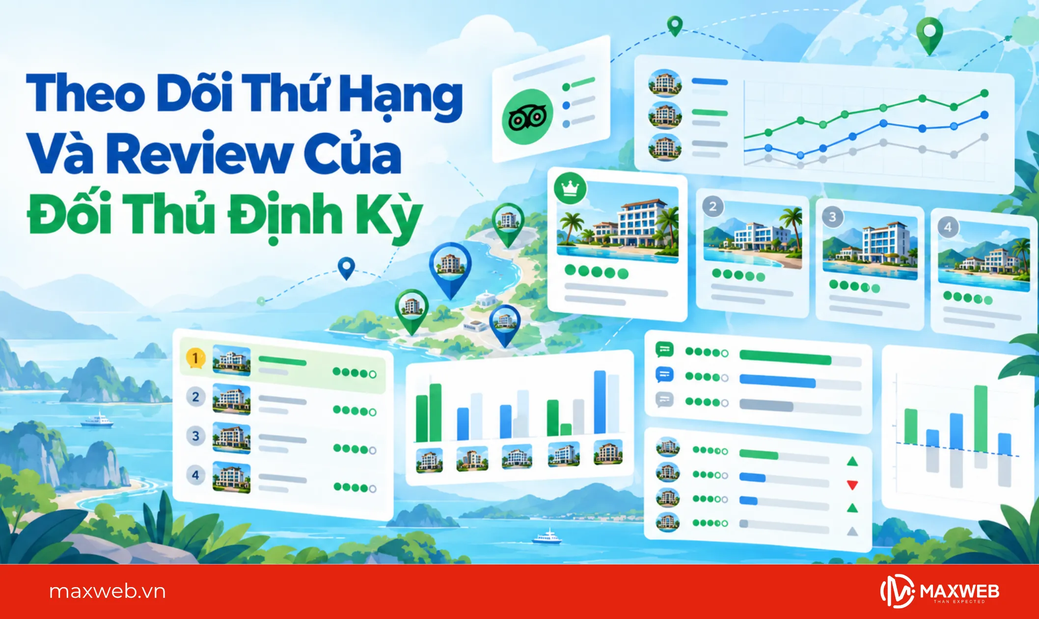 theo dõi thứ hạng và review của đối thủ định kỳ