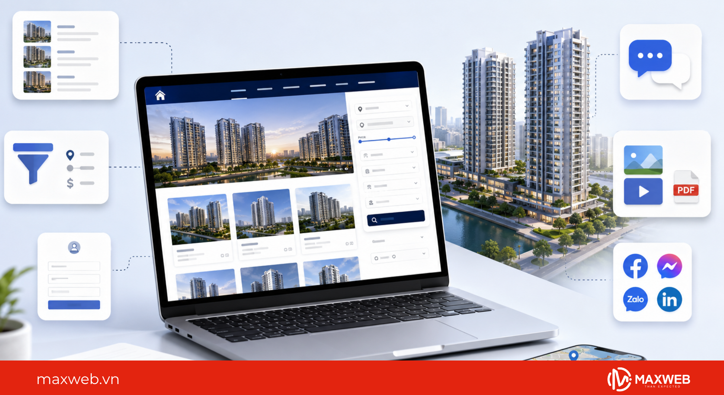 Những mẫu web bất động sản nhiều dự án phổ biến hiện nay
