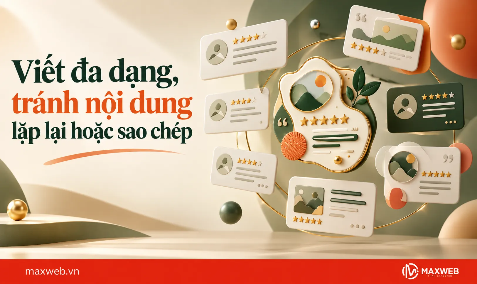viết đa dạng tránh nội dung lặp lại hoặc sao chép