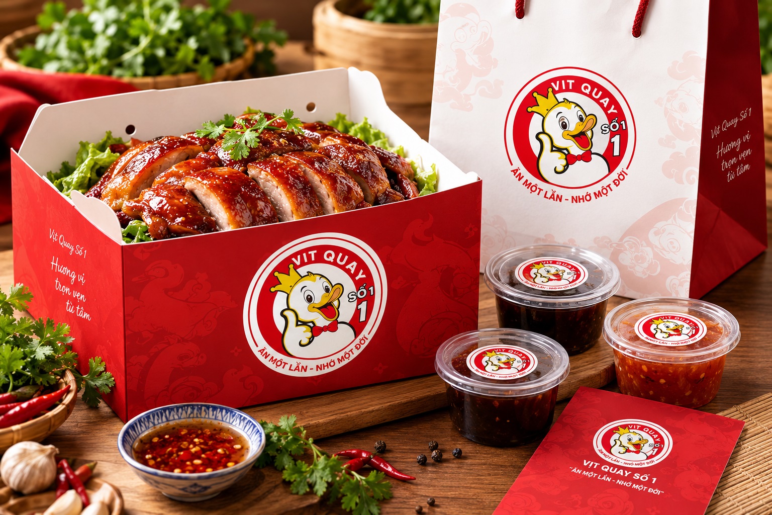 Bộ nhận diện thương hiệu Vịt Quay Số 1