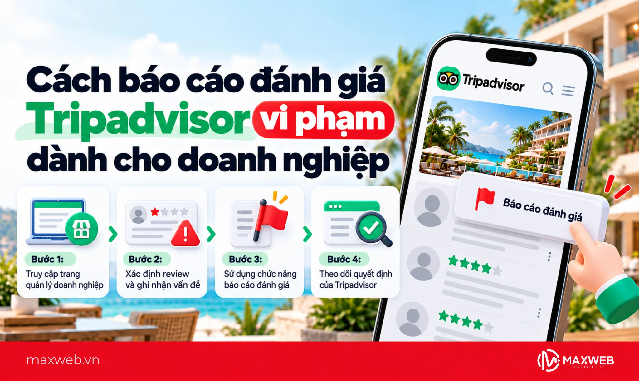 Cách báo cáo đánh giá Tripadvisor vi phạm dành cho doanh nghiệp
