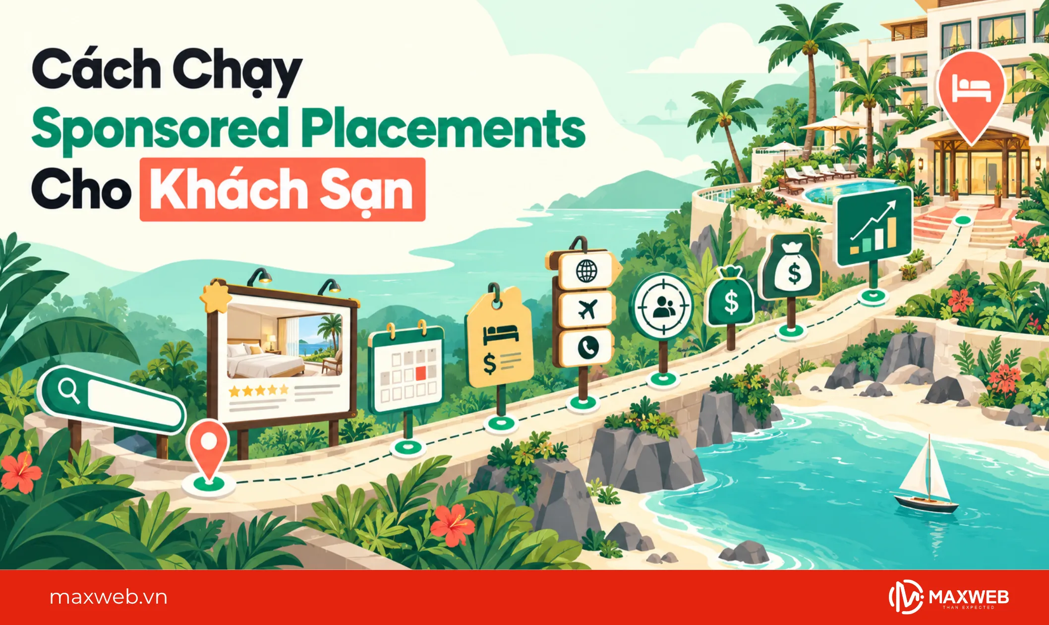 cách chạy sponsored placements cho khách sạn