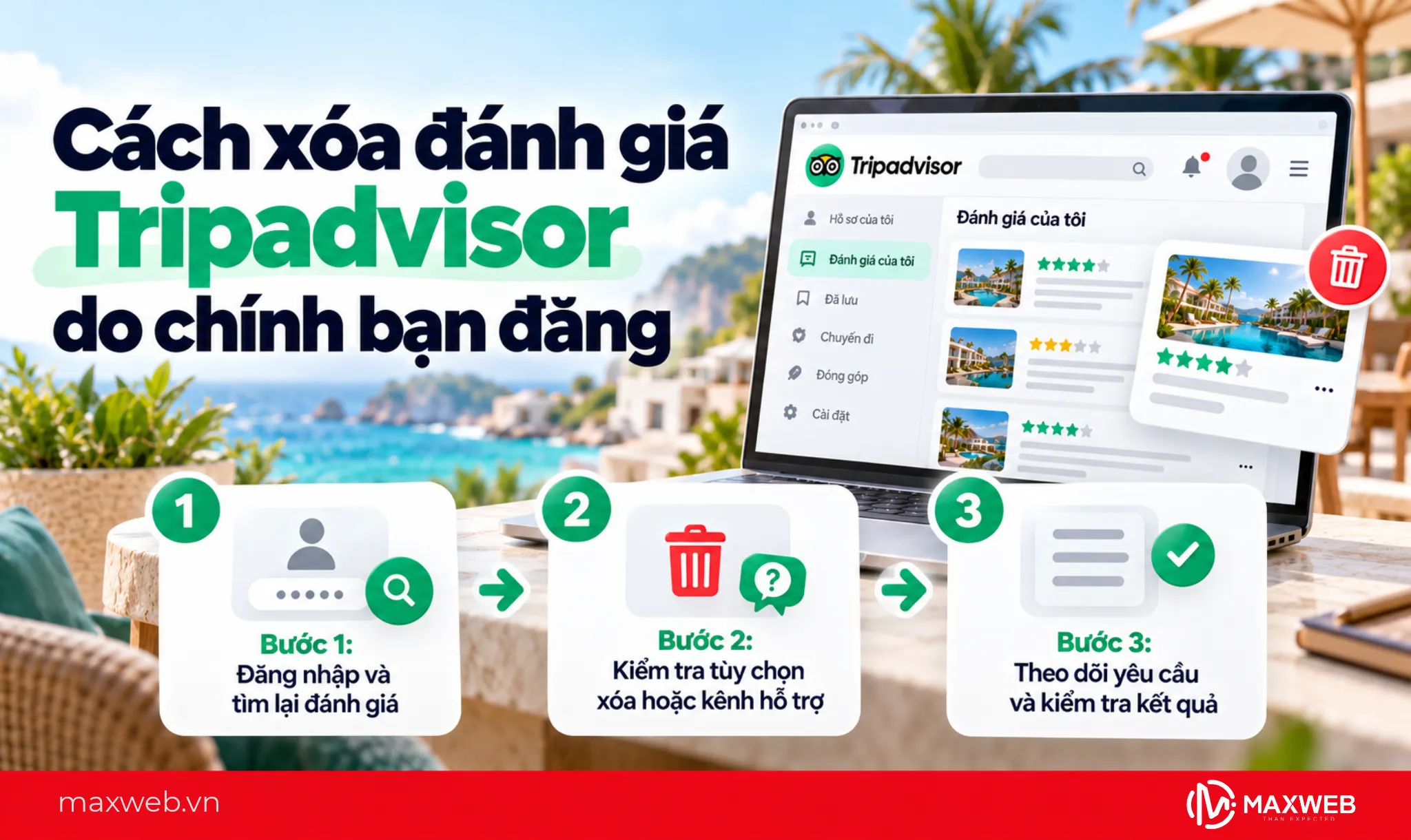 Cách xóa đánh giá Tripadvisor do chính bạn đăng