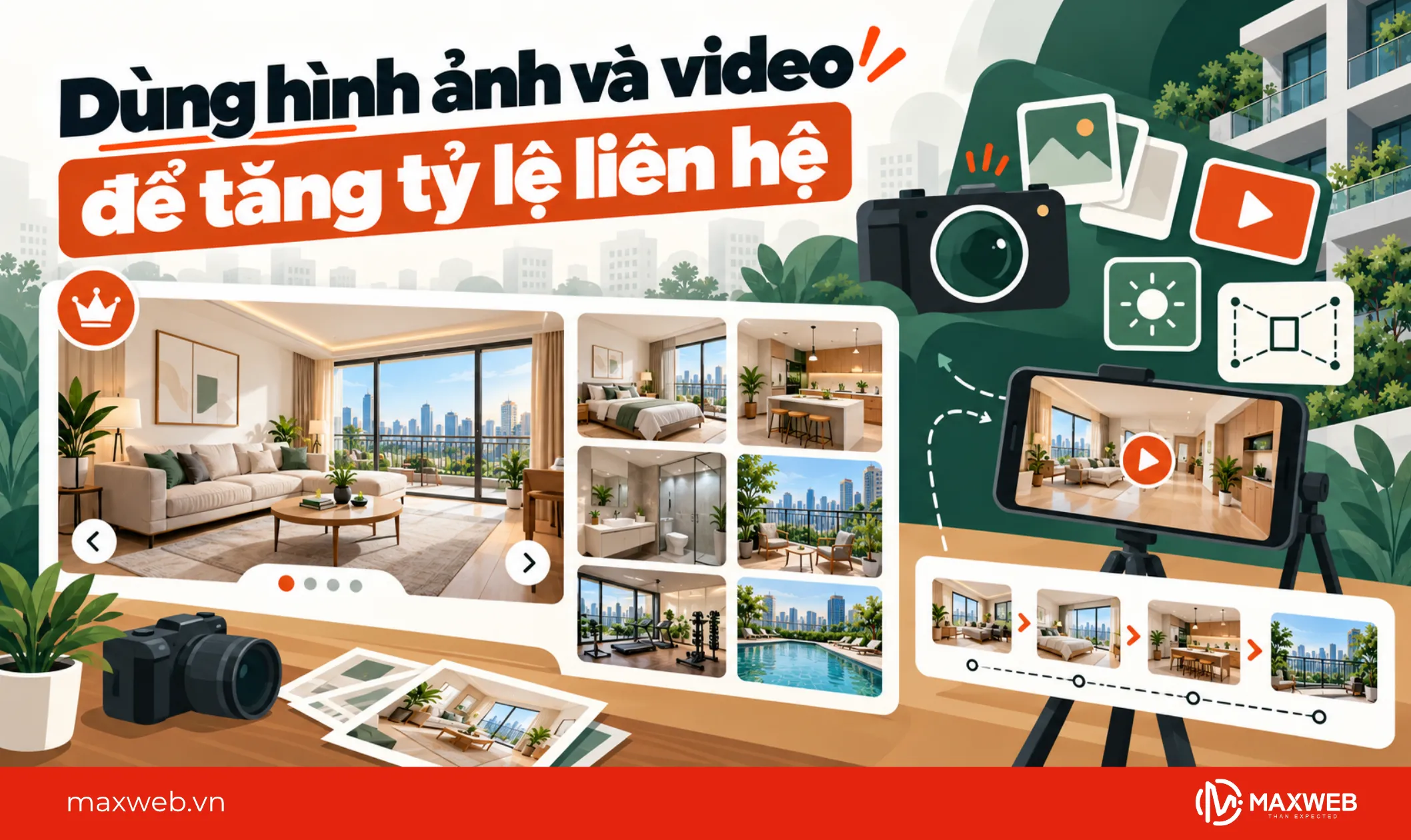 dùng hình ảnh và video để tăng tỷ lệ liên hệ