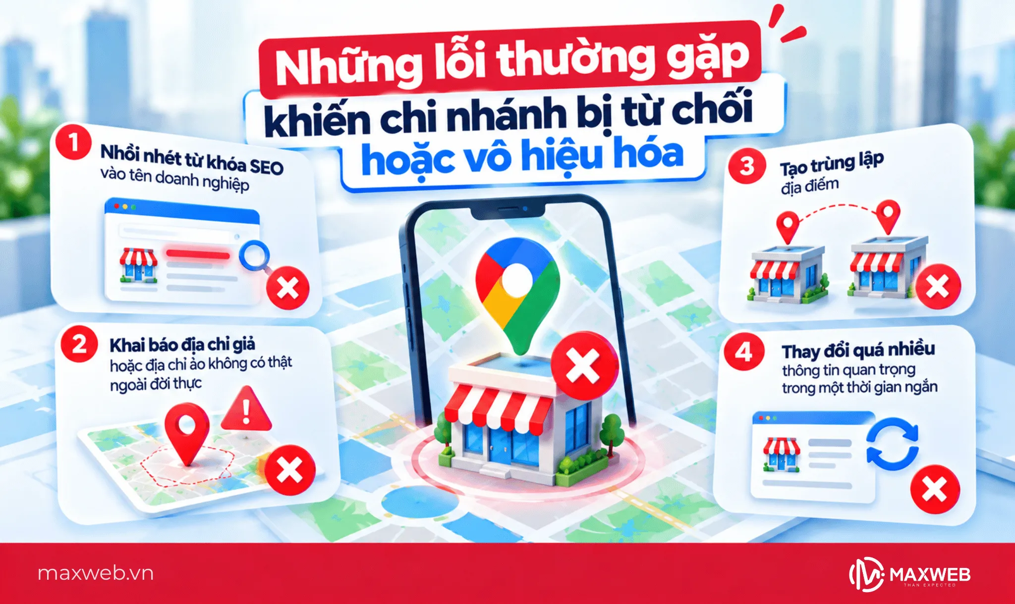Những lỗi thường gặp khiến chi nhánh bị từ chối hoặc vô hiệu hóa