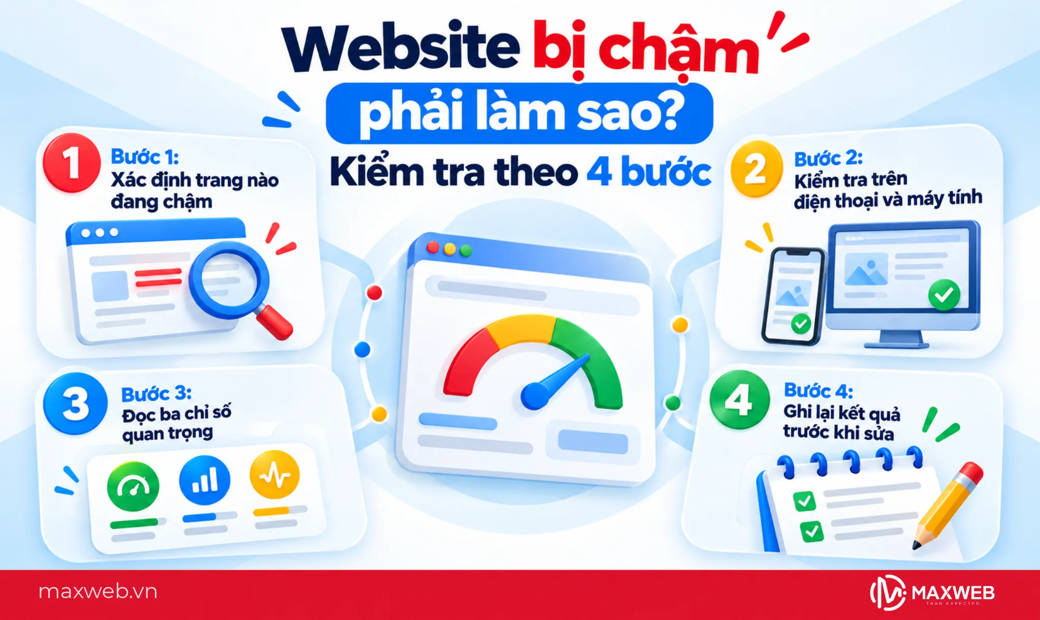 Website bị chậm phải làm sao? Kiểm tra theo 4 bước